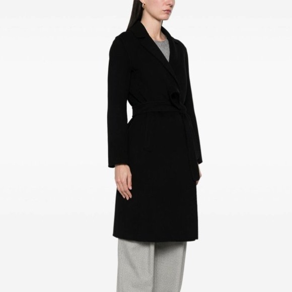 NWT ‘S Max Mara ‘Pauline’ 100% Wool Wrap Coat Black Size: Various - Picture 3 of 4